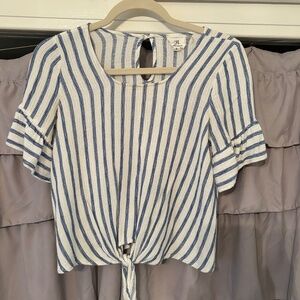 Front tie blouse
